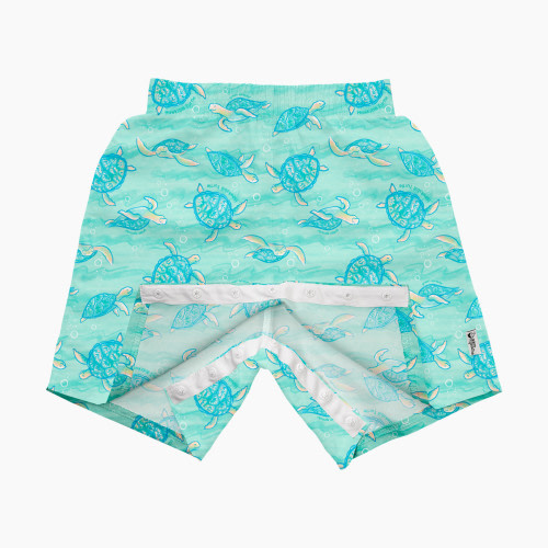GREEN SPROUTS Easy-Change Eco Swim Trunks - Seafoam Hawksbill Turtle, 6 Months