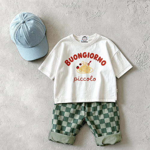 BUONGRORNO Baby & Kids Pasta Checkerboard 2 Piece Set