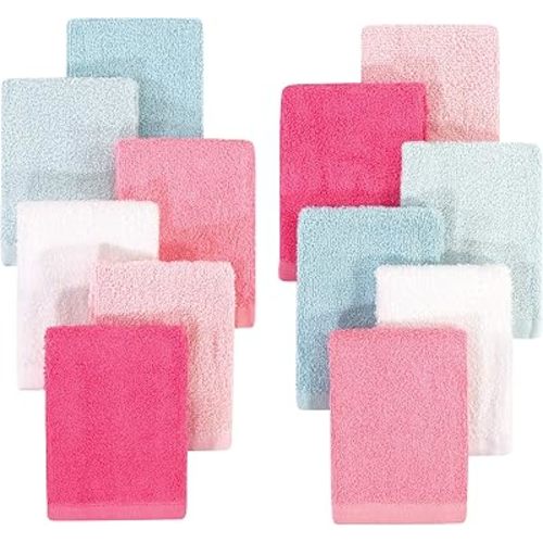 Unisex Baby Rayon from Bamboo Woven Washcloths 12pk, Coral Mint, One Size