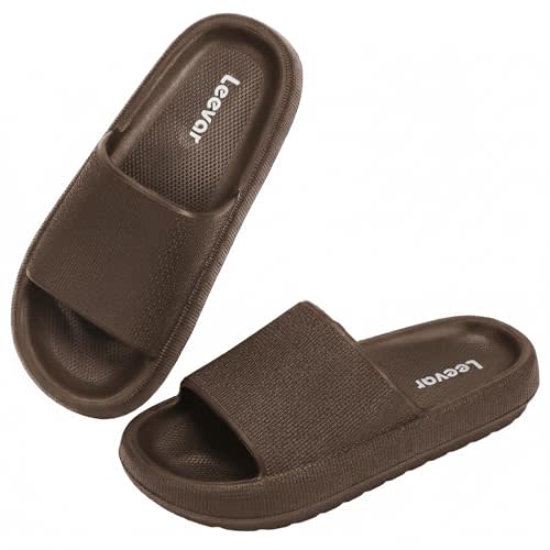 Leevar Cloud Slides for Women and Men - Soft, Comfy, Relax Cloud Slippers, Thick Sole, Non-slip Slides for Men, Easy to Clean, Shower, Swimming, Beach, Indoor and Outdoor Slides for Men