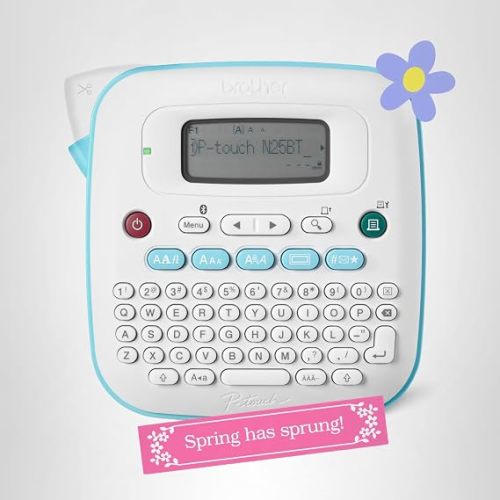 Brother P-Touch PT-N20 Personal Desktop Label Maker, Portable, Handheld and Prints, P-Touch Btag ~½” (12mm) Wide Color Personalized Label Tapes