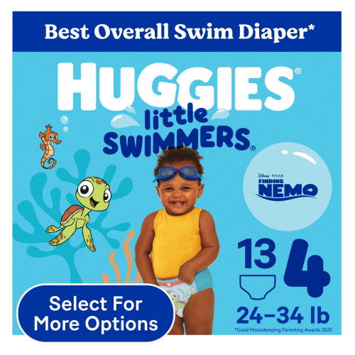 Huggies Little Swimmers Disposable Swim Diapers, Size 4 (24-34 lbs), 13 Count (Select for More)