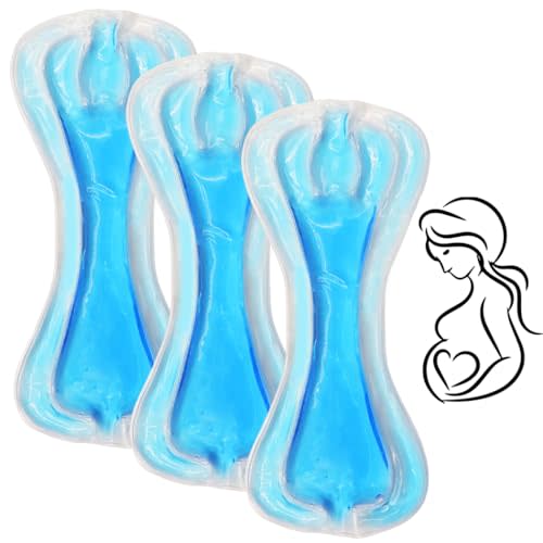 Perineal Cooling Pad, Postpartum Cold Packs Gel Bead Ice Pack Cold Therapy for Women After Pregnancy and Delivery, 2 Ice Pack and 3 Cover (Blue (3 Pack))