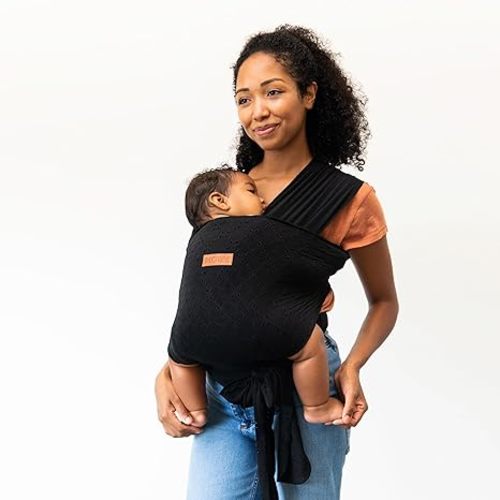 Moby Baby Wrap Carrier Easy-Wrap for Newborns to Toddlers (8-33lbs), Infant Sling Carrier, Lightweight & Hands Free Design for Mom and Dad, Adjustable for All Body Types (Smoked Pearl)