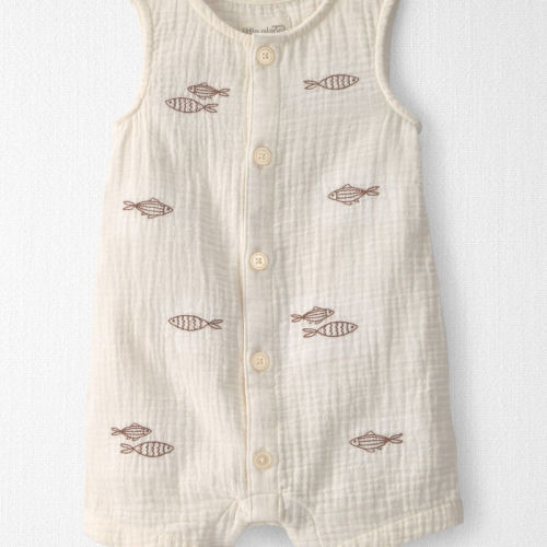 Baby Organic Cotton Gauze Embroidered Romper | Carter’s Oshkosh Canada