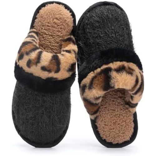 GOEWY Cozy Slippers for Women Indoor and Outdoor Fuzzy House Shoes with Memory Foam Anti-Skid Sole Gifts for Women Mom Ladies
