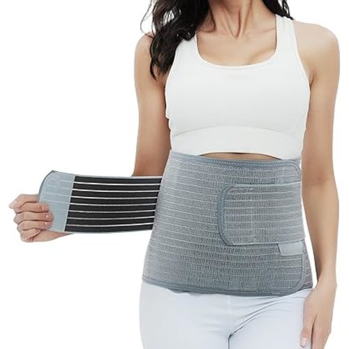 Postpartum Belly Band,Abdominal Binder Post Surgery Belly Wrap,Waist/Pelvis Support Belt for Back Pain Relief,C-section Recovery Belt, Abdomen Hernia Support Belt for Men&Women(Medium/Large)