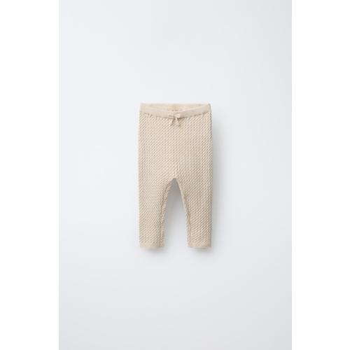CABLE KNIT LEGGINGS - Sand / Marl | ZARA United States