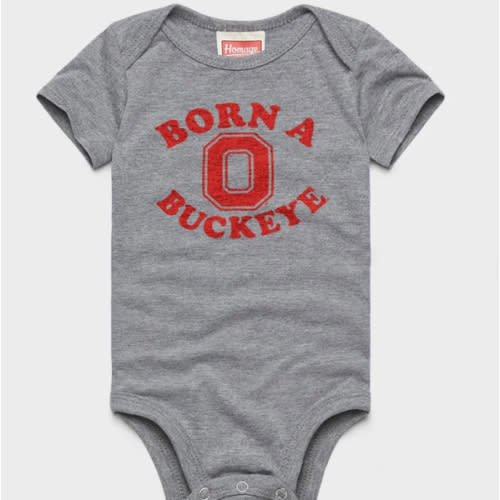 Born a Buckeye Ohio State University Baby One-Piece | Retro OSU Baby One Piece – HOMAGE