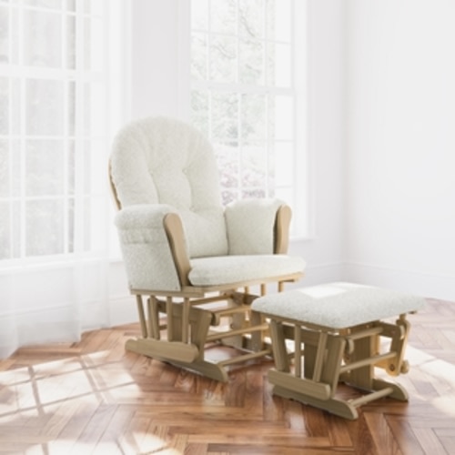 Storkcraft Hoop Glider and Ottoman - Espresso Brown wood