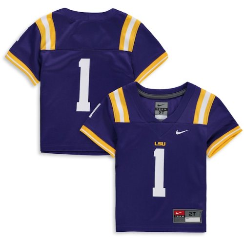 #1 LSU Tigers Nike Toddler Team Replica Football Jersey - Purple