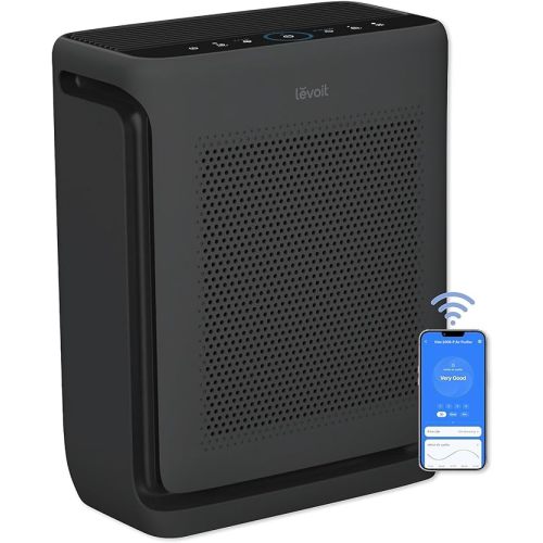 LEVOIT Air Purifiers for Home Large Room Up to 1875 Ft² with Washable Pre-Filter, AHAM VERIFIDE, Air Quality Monitor, HEPA Sleep Mode for Allergies, Pet Hair in Bedroom, Vital 200S-P, Black