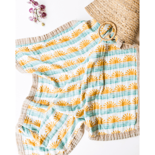Blue Sun + Wave – Limited Release Organic Baby Blanket | Coca + B – Coca + B.
