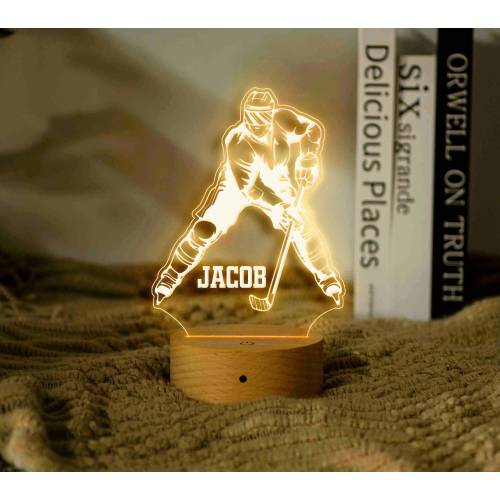 Hockey Player Gift, Personalized Night Lights Boys, Bedroom Night Lights, Kids Bedroom Decor, Birthday Gift, Bedroom Nursery Decor