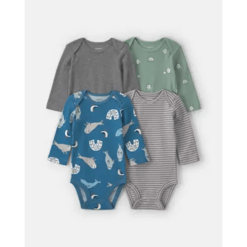Baby Boy 4-Pack Arctic Long-Sleeve Multipack Bodysuits | Carter's