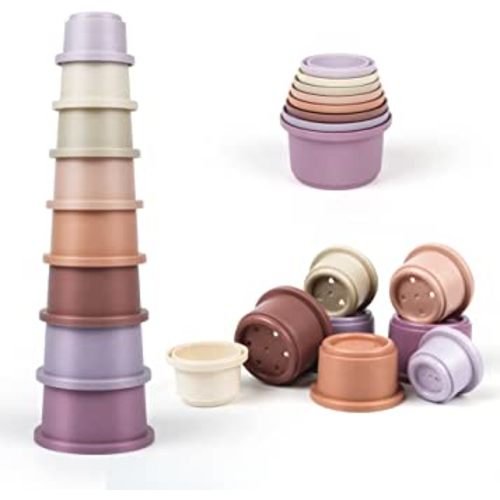 Baby Stacking Toy Cups,Toddler Stackble Bath Toy for 1-3,Nesting Cups Pool Toys for 6-12 Months Infant,Kids Early Educational Montessori Gift for 2-4 Years Old Boys Girls
