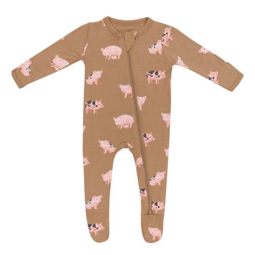 Pig Zippered Footie Pajama | Pig Baby Pajamas | Kyte Baby
