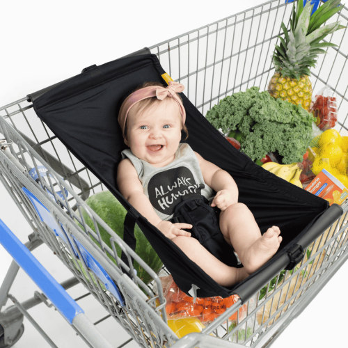 Baby Shopping Cart Hammock - Black Fabric