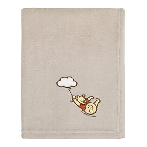 NoJo Disney Winnie The Pooh - Blustery Day Grey Cloud Super Soft Baby Blanket with Applique