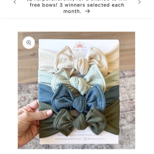 Seaside Basics (Blue + Green) | Ribbed Baby Bow Bundle | Baby (16"-19") / Top Knots | Harper + Remi