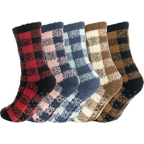 Grip Fuzzy Slipper Socks Women Non Slip Sock Gifts Size 5-10