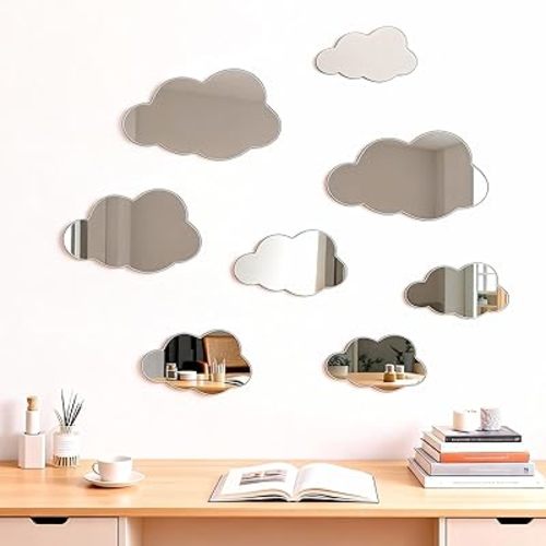 Acrylic Cloud Mirror Wall Stickers Decorative Mirror Wall Cloud Stickers