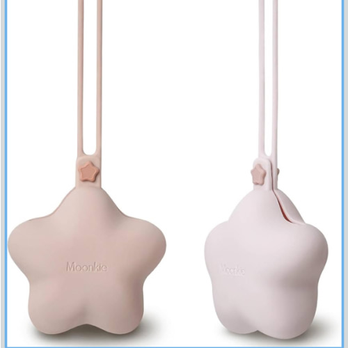 Moonkie Silicone Pacifier Holder Case, Cute Portable Pacifier Storage Case, 2 Pack