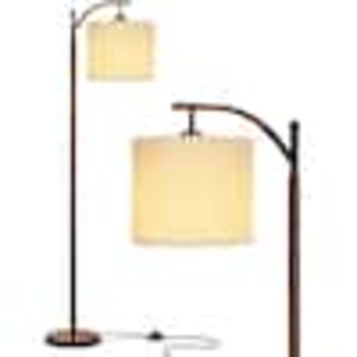 Brightech Montage 62 in. Oil Brushed Bronze Modern 1-Light LED Energy Efficient Floor Lamp with Beige Fabric Drum Shade M5-CGPD-VRM5