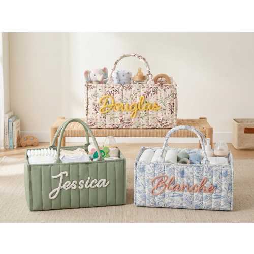 Custom Name Diaper Caddy,Personalized  Name Basket, Toy Organizer, Nursery Organizer, Baby Shower Gift