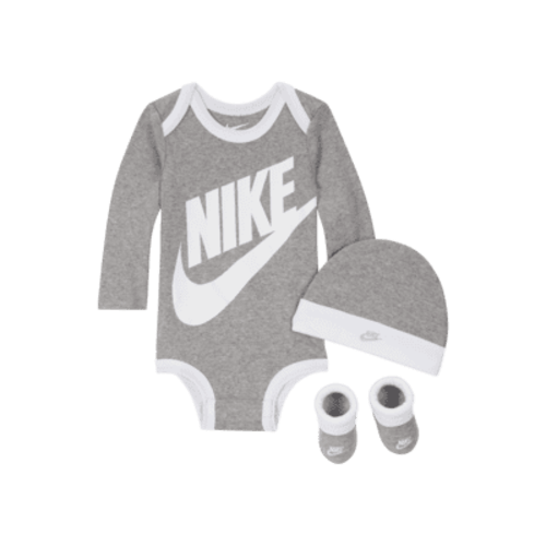 Nike Baby (0-6M) Bodysuit, Hat and Booties Box Set