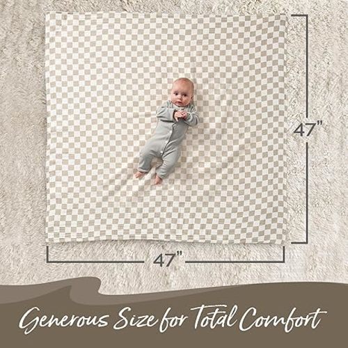 Itzy Ritzy Breastfeeding Boss Multi-Use Cover – A Nursing Cover, Swaddle, Car Seat Wrap, Tummy Time Mat & Burp Cloth All in One – Made of Soft Muslin Fabric & Measures 47” x 47” (Checkerboard)