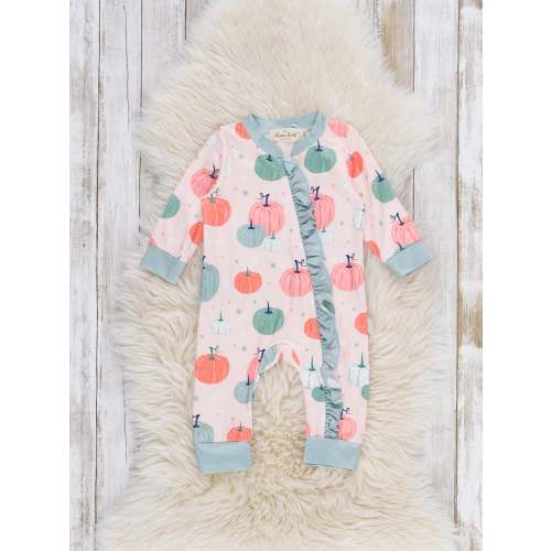 Pumpkin Spiced Cuddles Ruffle Sleeper Pajamas