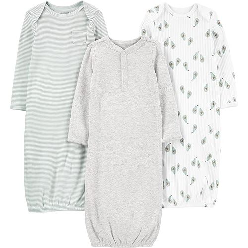 Simple Joys by Carter's unisex-baby 3-pack Neutral Cotton Sleeper Gown