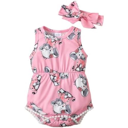 Mioglrie Baby Girl Clothes Newborn Girl Clothes Summer Infant Baby Girl Outfits Romper Headband Clothing Sets