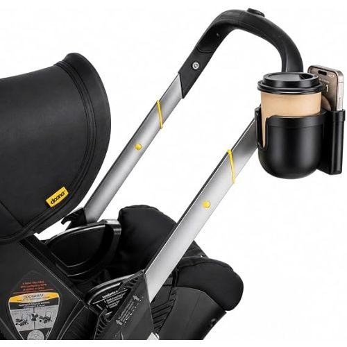 Cup and Phone Holder Compatible Only with the Original Doona Car Seat & Stroller All-in-One Travel System, Right-Side Hook-On Attachment, Removable Phone Holder, Not Compatible with Doona X