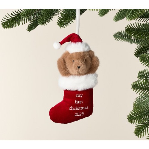 Baby's First Christmas Bear in Stocking Ornament | Pottery Barn Kids