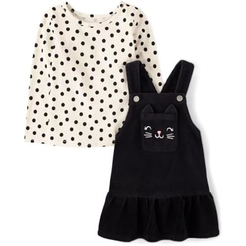 The Children's Place Baby Girl's and Toddler Long Sleeve Top and Skirtall Dress Set