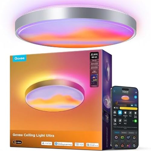 Govee Ceiling Light Ultra 21 Inch, 5000LM Smart Flush Mount Ceiling Light