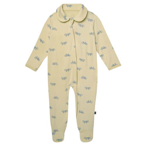 Modern Moments by Gerber Baby Boy Viscose Peter Pan Collar Two-Way Zip Sleep ´N Play Footed Pajamas, Sizes Newborn - 6/9 Months