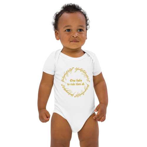 One Baby to Rule Them All Onesie™ | Organic Cotton LOTR Baby Bodysuit | Funny Nerdy Baby Shower Gift | Hobbit Fan Baby Outfit