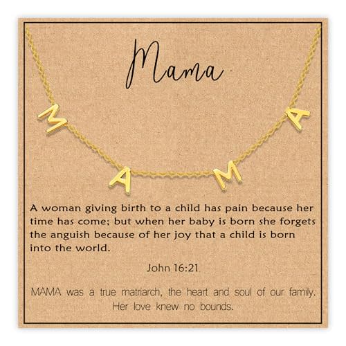 SmileBelle Mama Necklace as New Mom Gifts, Gigi Necklace as Stocking Stuffers Gift Mimi Necklaces as Christmas Gifts for Mimi First Time Mommy Pregnancy Gift for Expecting Mother