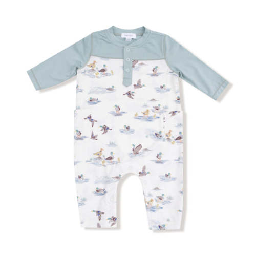 Migrating Mallards - Romper with Contrast Sleeves