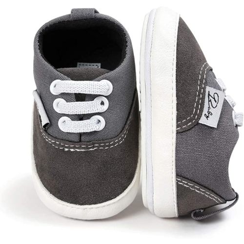 Morbido Infant Baby Boys Girls Canvas Sneaker Toddler Slip On Anti Skid Newborn First Walkers Candy Shoes for 0-18 Months