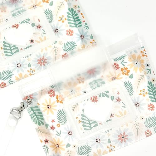 Baby Wipes Dispenser Portable & Refillable Wet Wipe Pouch Pack of 2 Reusable Wipes Holder and Wipe Container, Baby Essential, Makeup Wipe Travel Case - Regular Size, Floral Love