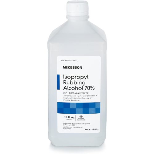 McKesson Isopropyl Rubbing Alcohol 70% [1 Count] USP First Aid Antiseptic, 32 oz