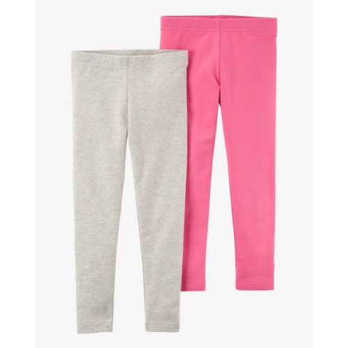Baby Girl 2-Pack Pink & Grey Cotton Stretch Leggings - 9 months