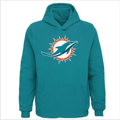 Youth Aqua Miami Dolphins Team Logo Pullover Hoodie