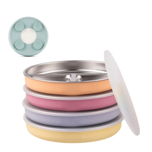 7.8" Stainless Steel Divided Plates with Suction Sleeve