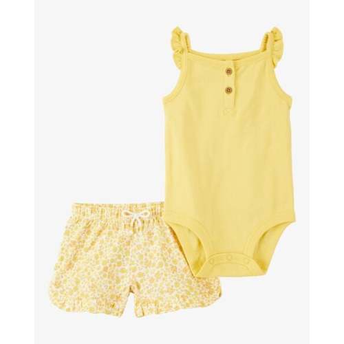Baby 2-Piece Tank Bodysuit & Short Set - Yellow - Carter's | Carter's