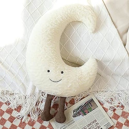 Moon Star Sun Pillow Sofa Cushion | Decorative Lumbar Support Pillow | Soft Plush Decorative Pillow (15inches, Moon)
